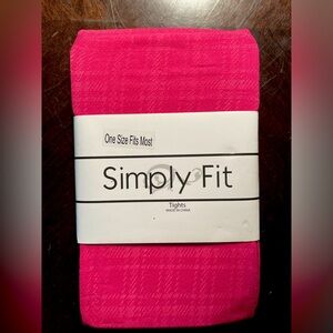 Hot Pink FUSCHIA Tartan plaid weave tights size small/medium